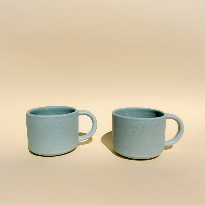 Low Mug in Blue Eggshell