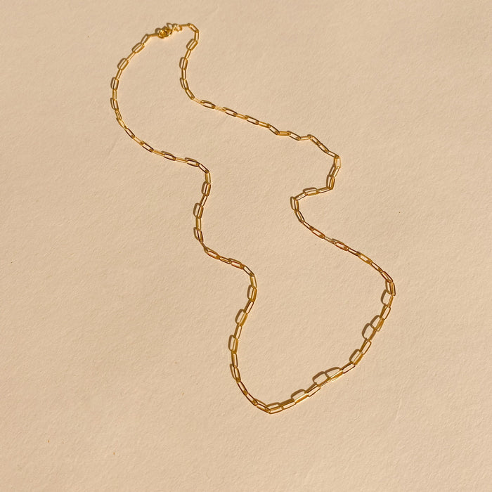 Dia Oval Chain Necklace - 14Kt Gold Fill