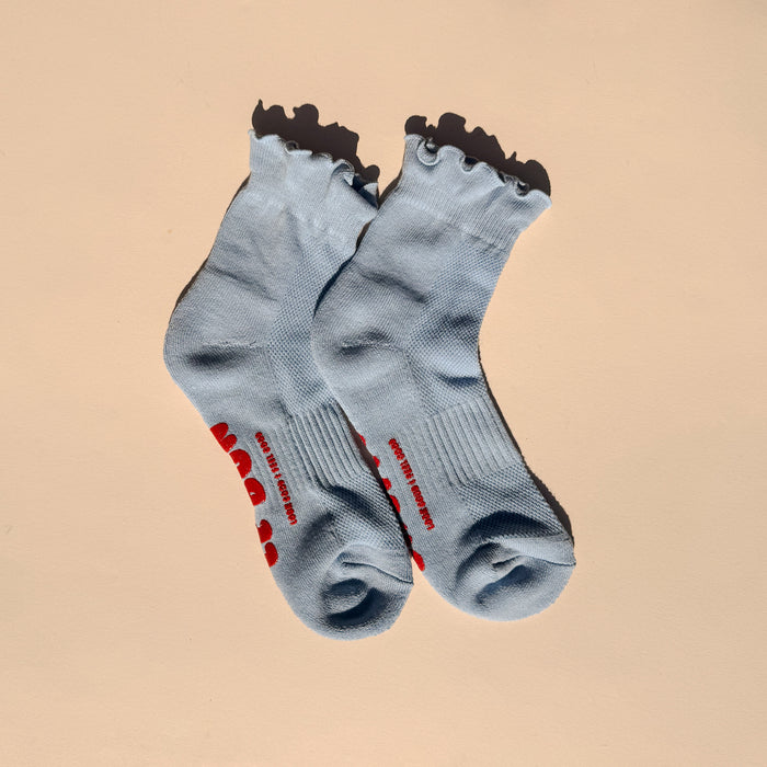 Ruffled Hugger Crew Sock