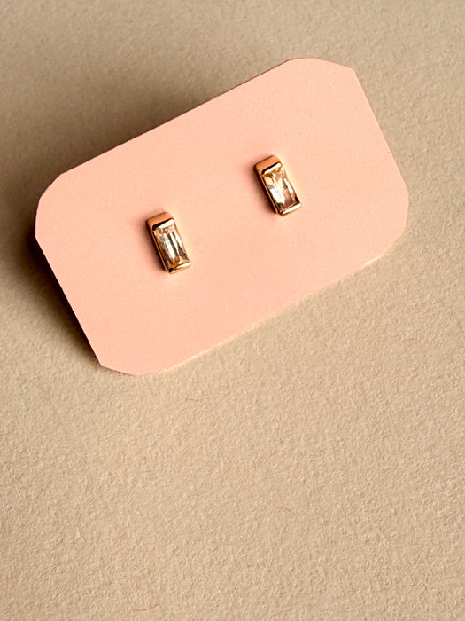 Farrah Topaz Baguette Studs-14kt