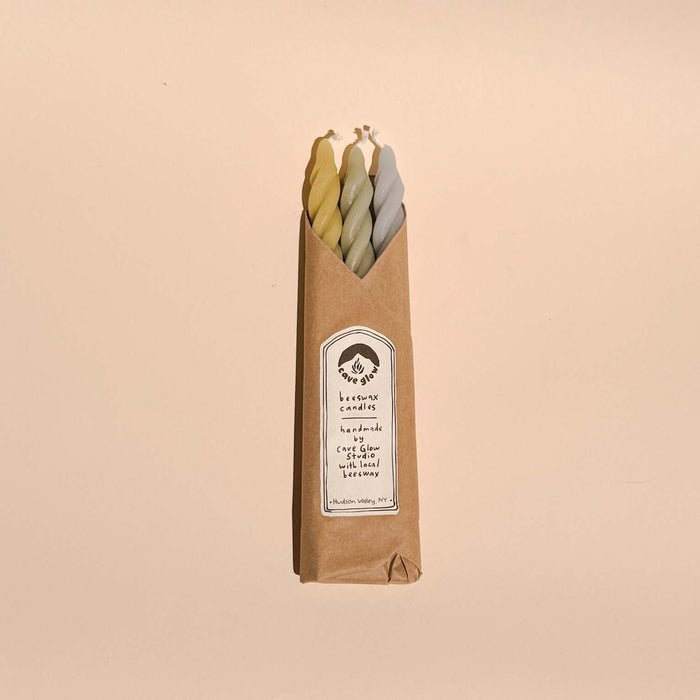 Cave Glow Beeswax Spiral Tapers
