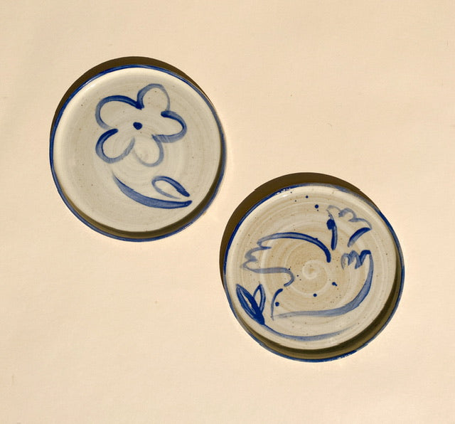 Blue and White Painted Plates