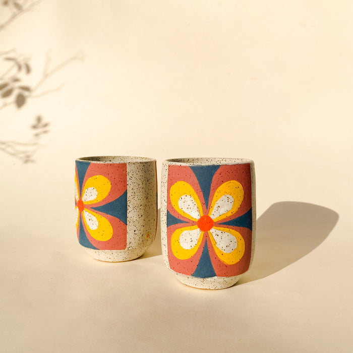 Painted Flower Cups