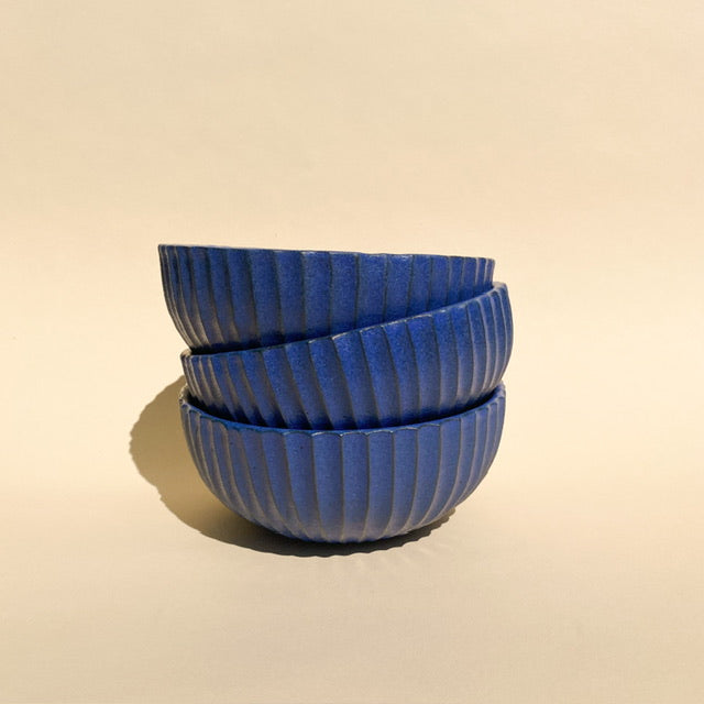 Everyday Fluted Bowl ~  Indigo