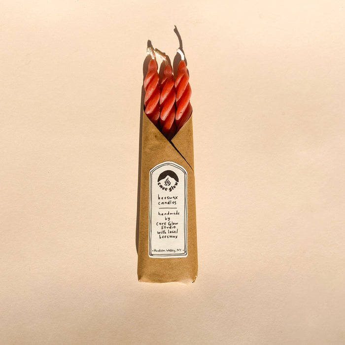 Cave Glow Beeswax Spiral Tapers