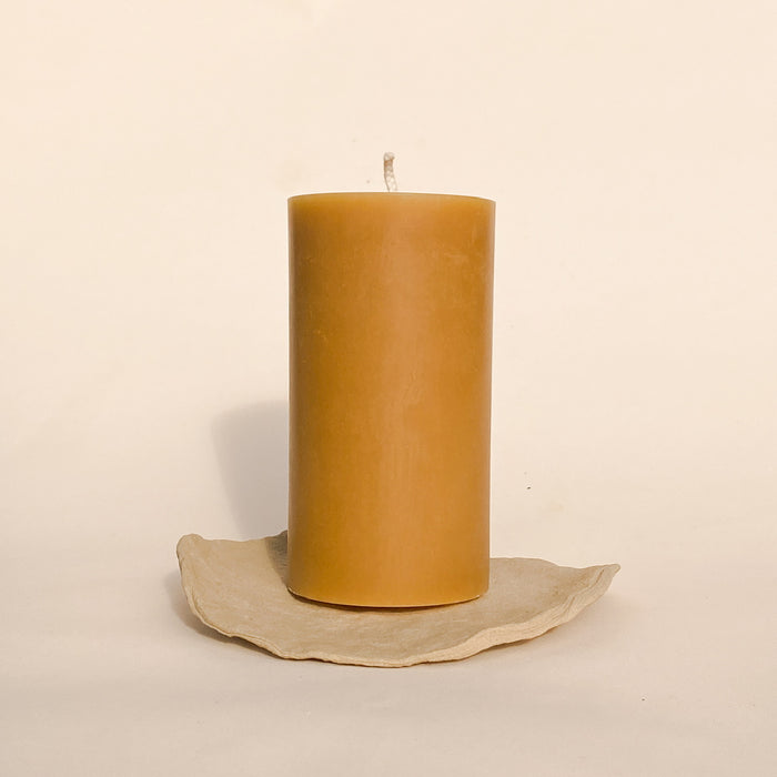 Natural Beeswax Pillar Candle