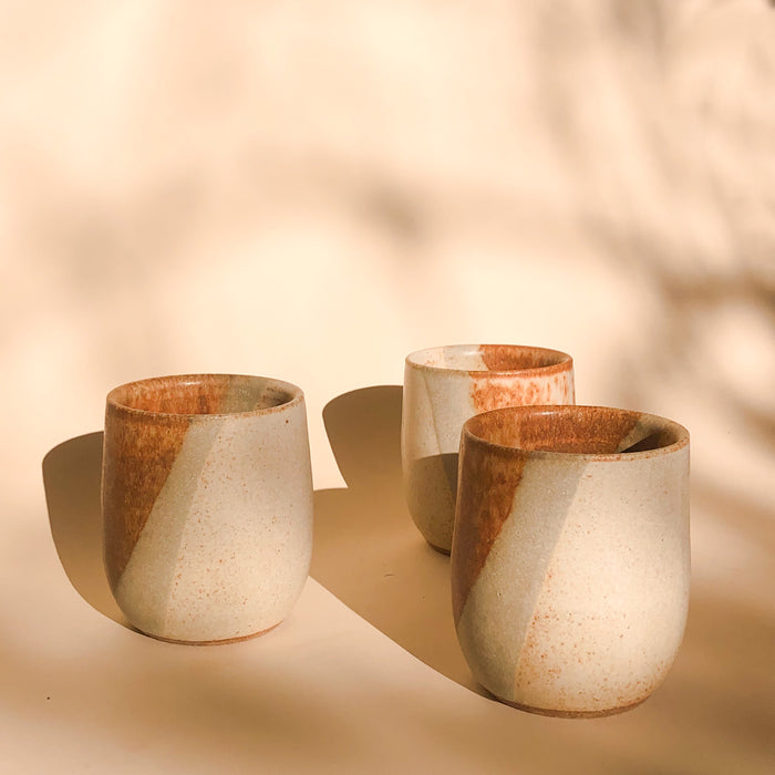 Tri-Color Earthly Ceramic Tumblers
