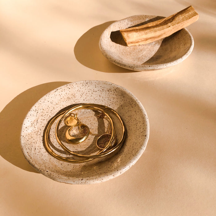 Speckled White Ceramic Things Dish