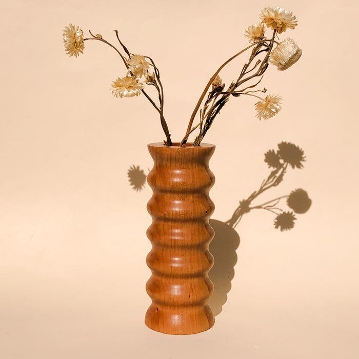 Hand Turned Tall Wood Vase