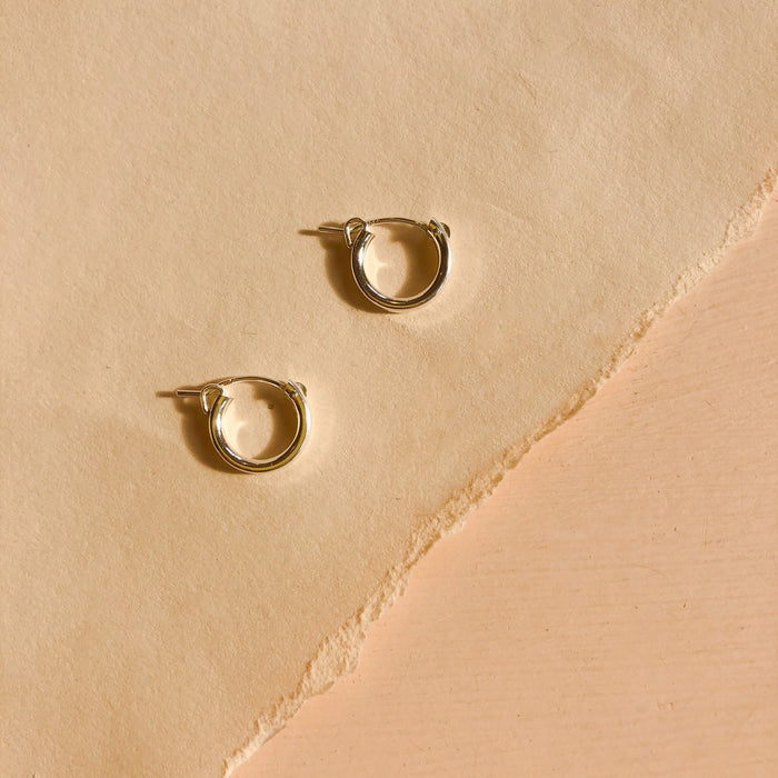 Small Sterling Contour Hoops