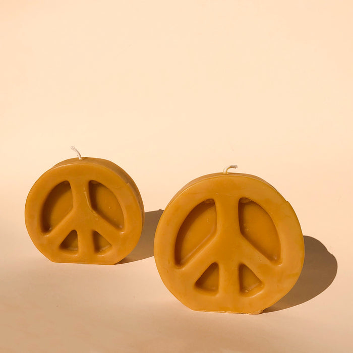 Beeswax Peace Sign Candles
