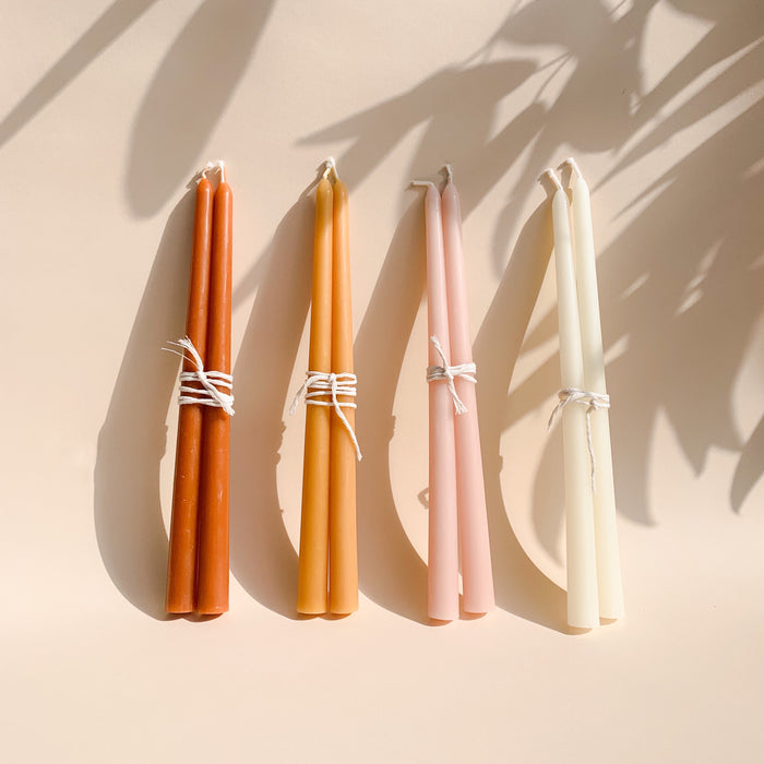 Beeswax Tapers- 12" Height
